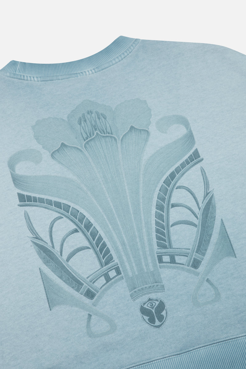 Flower Stamp Sweatshirt Women