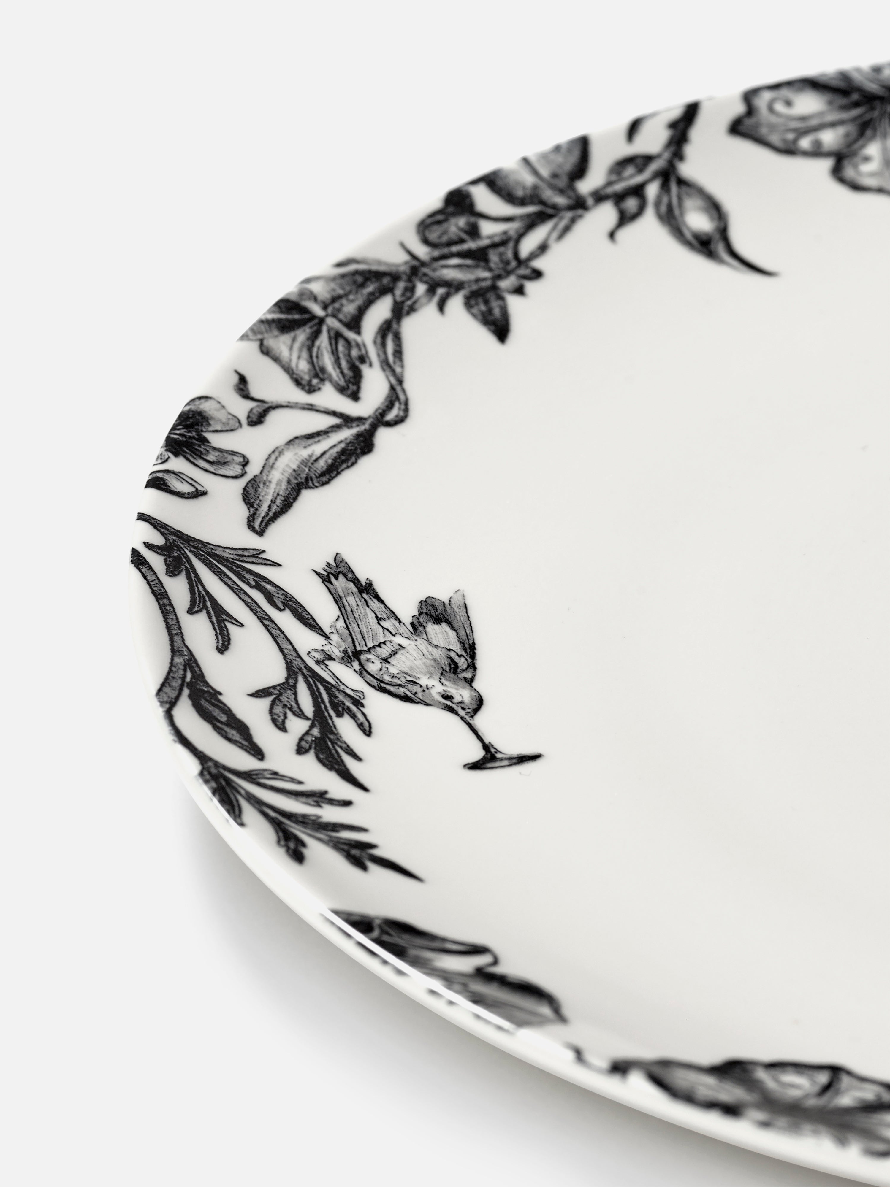dinner party Dessert　LP 新品未開封 222 Fifth s/ 4 ADELAIDE DINNER PLATES PINK GOLD Toile Bird