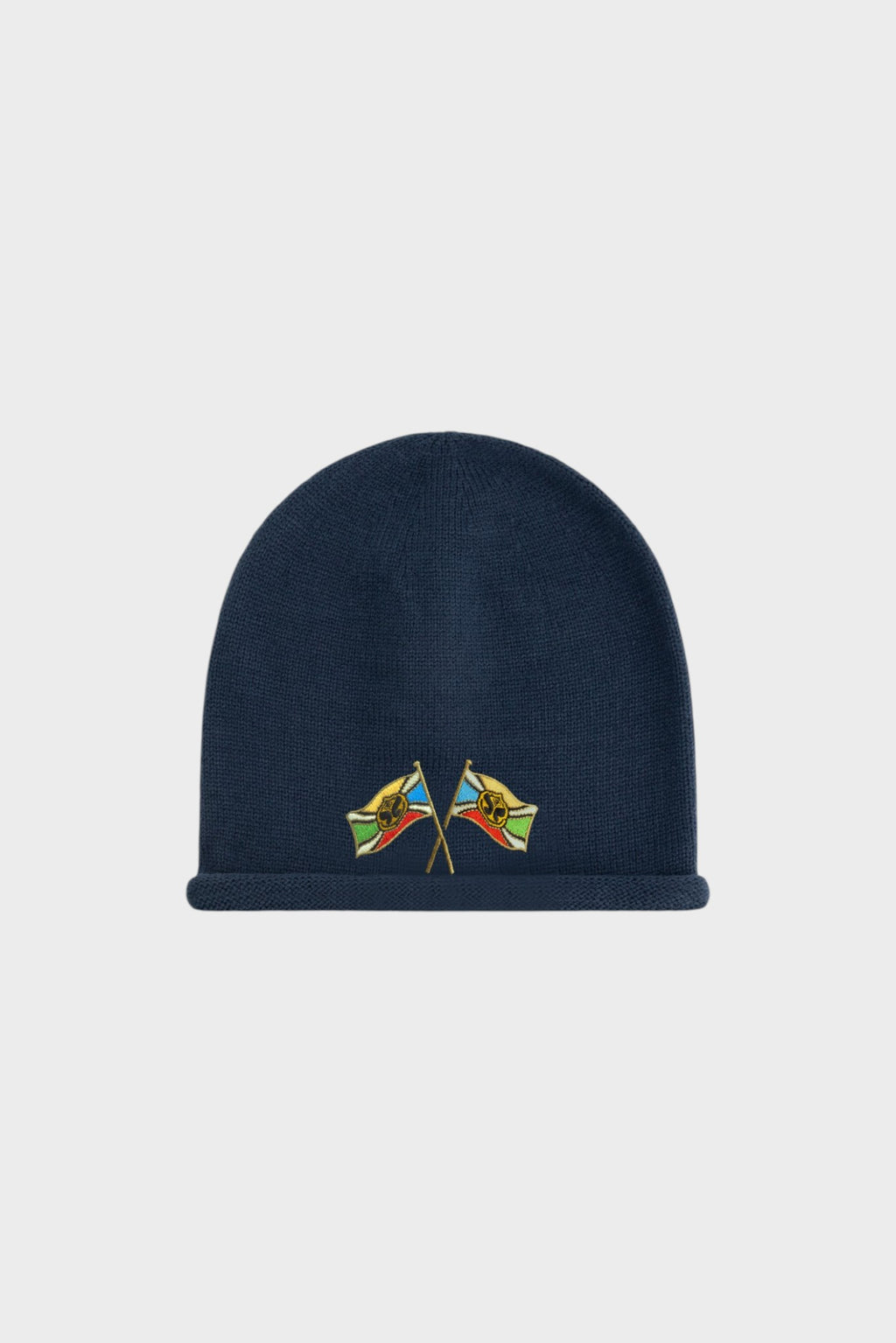 Twin Flag Beanie Roll Edge