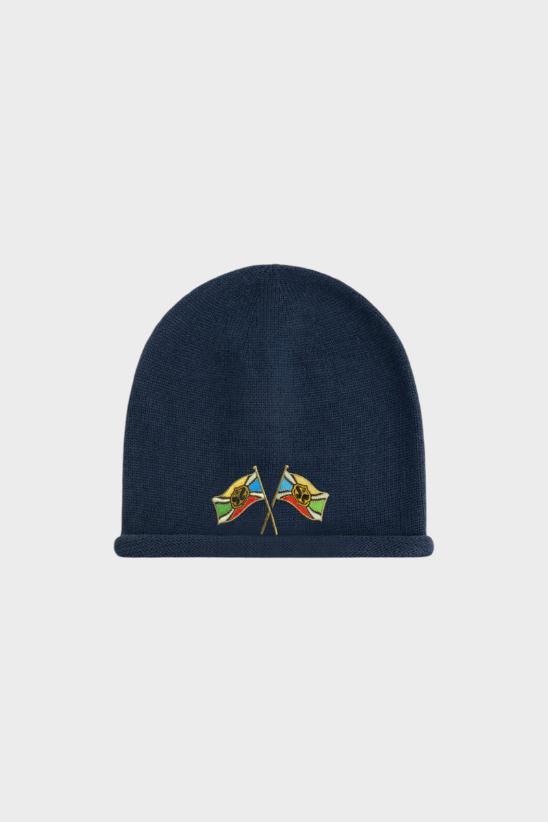 Twin Flag Beanie Roll Edge