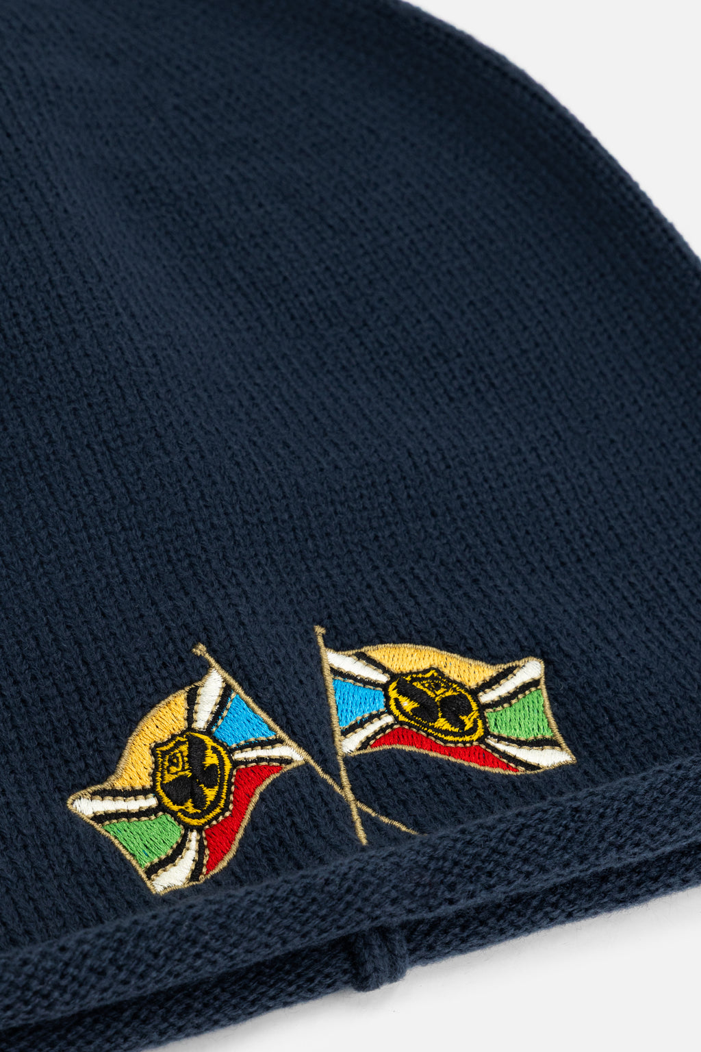 Twin Flag Beanie Roll Edge