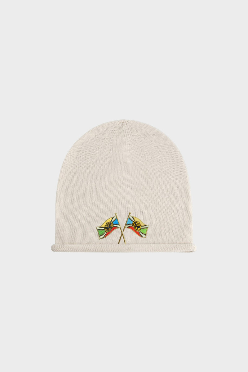 Twin Flag Beanie Roll Edge