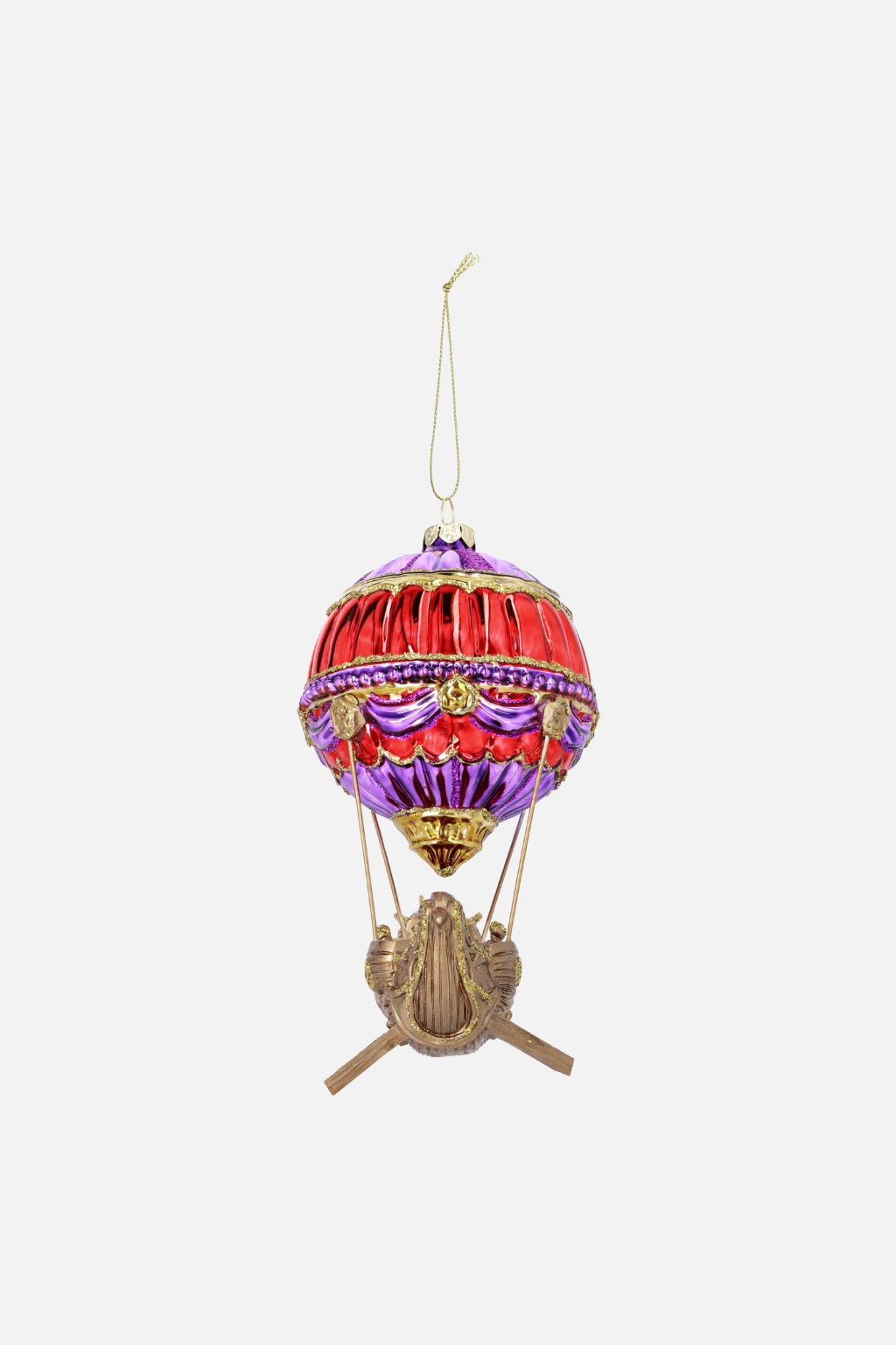 ORNAMENT GLASS AIRSHIP H16CM