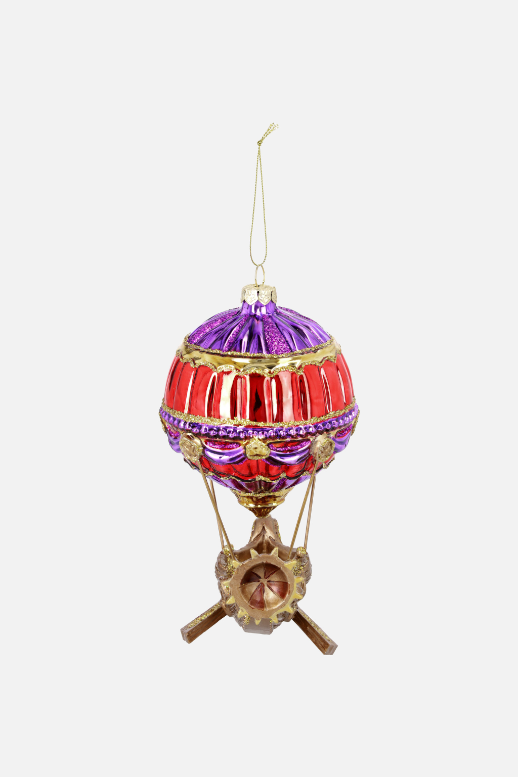 ORNAMENT GLASS AIRSHIP H16CM