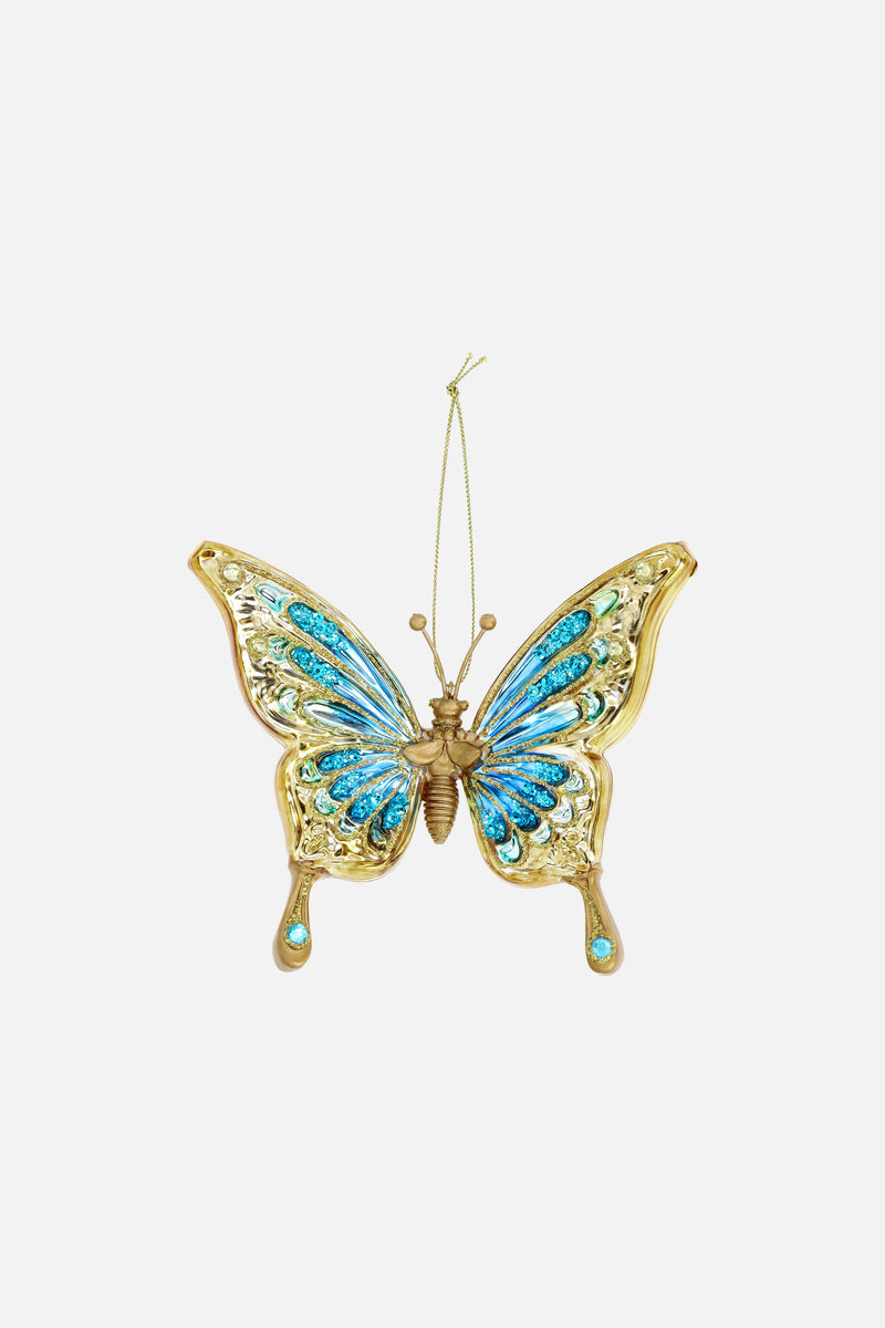 ORNAMENT GLASS BUTTERFLY H12CM