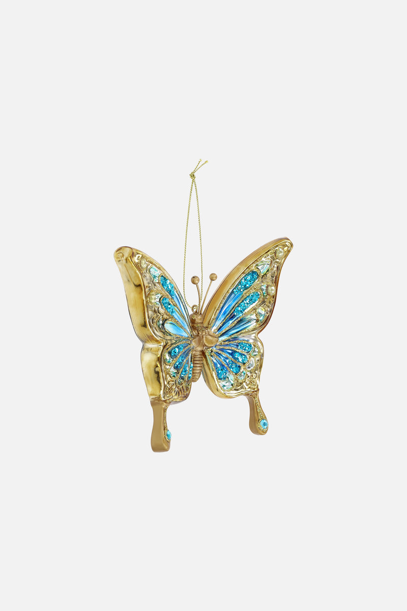 ORNAMENT GLASS BUTTERFLY H12CM