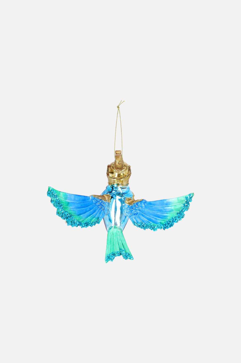 ORNAMENT GLASS HUMMINGBIRD H14CM
