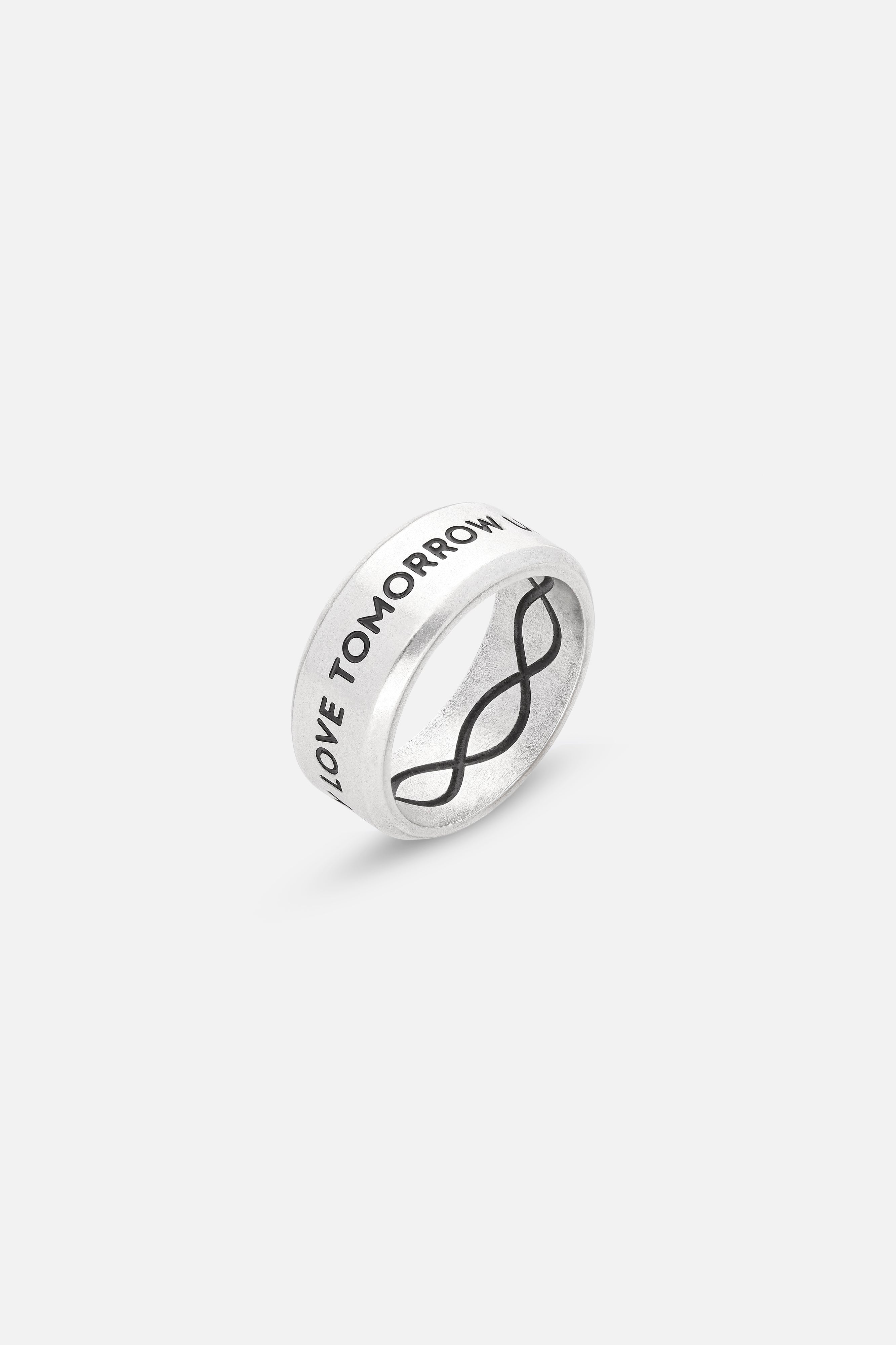 Infinity Slogan Ring Silver - Tomorrowland Store