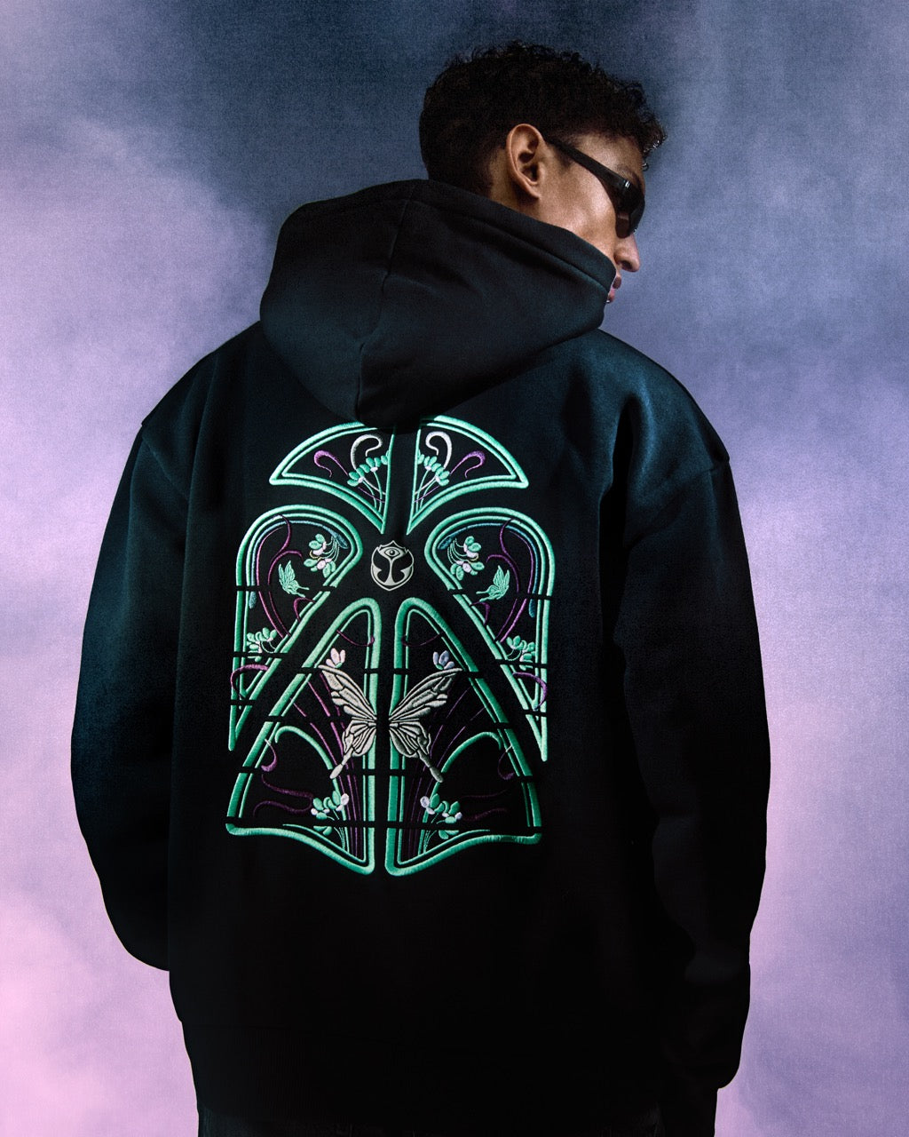 Butterfly Vitrail Hoodie Black - Tomorrowland Store