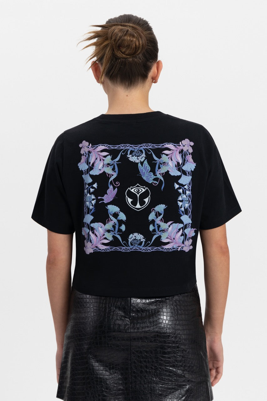 Botanic Cropped T-Shirt Black - Tomorrowland Store