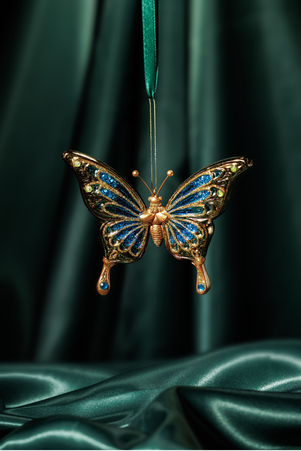 ORNAMENT GLASS BUTTERFLY H12CM