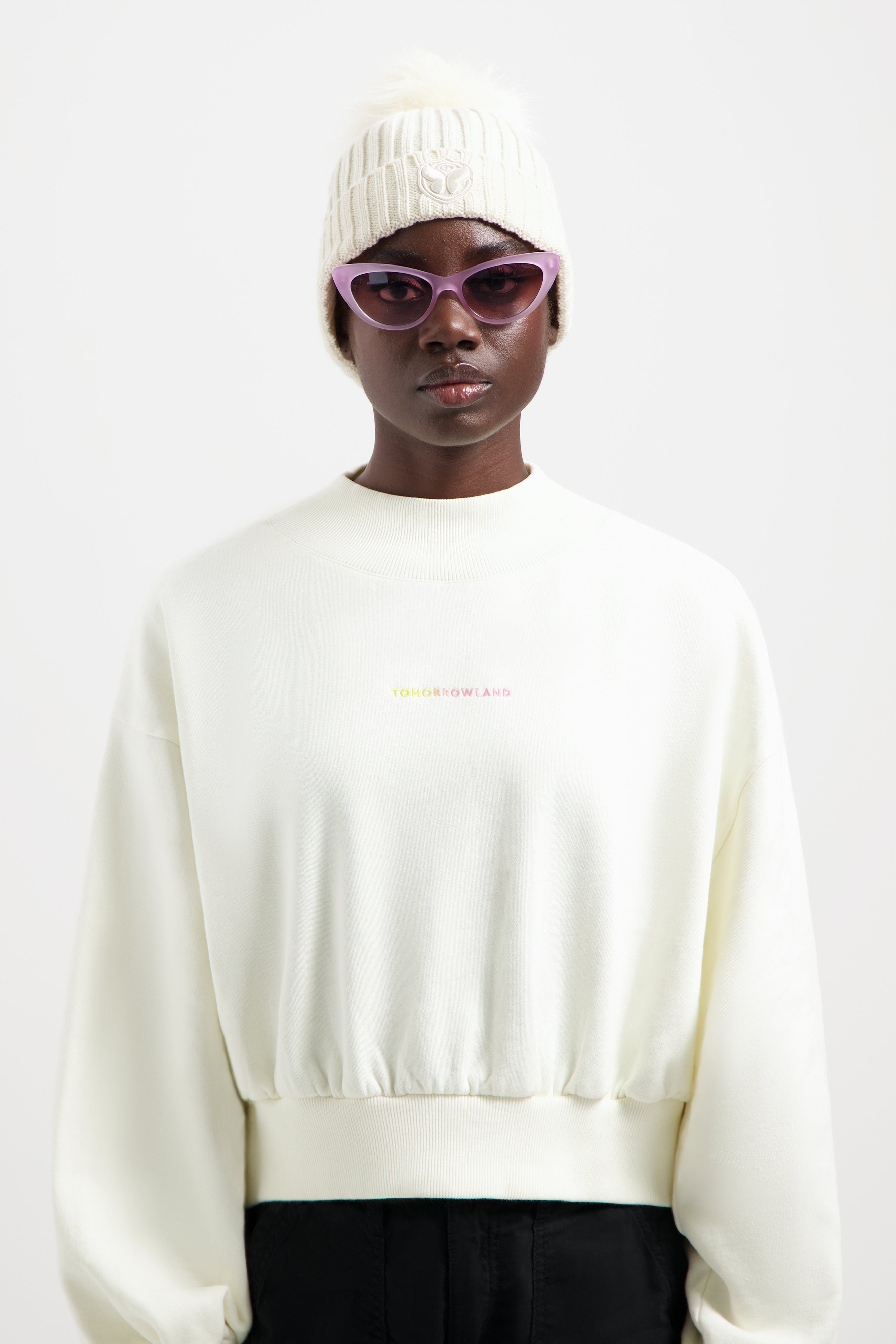 トップス Pompom Pom Pom Puff Sleeve Sweater – English Factory